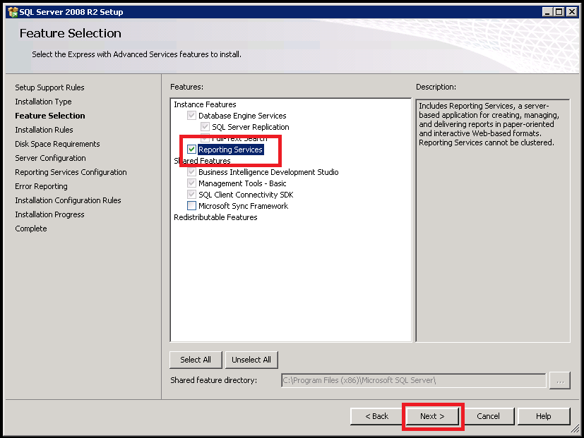 Installing SQL Server Reporting Services